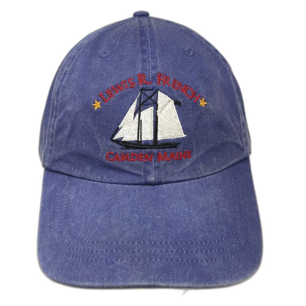 Fahrenheit Baseball Cap Blue One Size Lewis R French Camden Maine Sailboat Hat